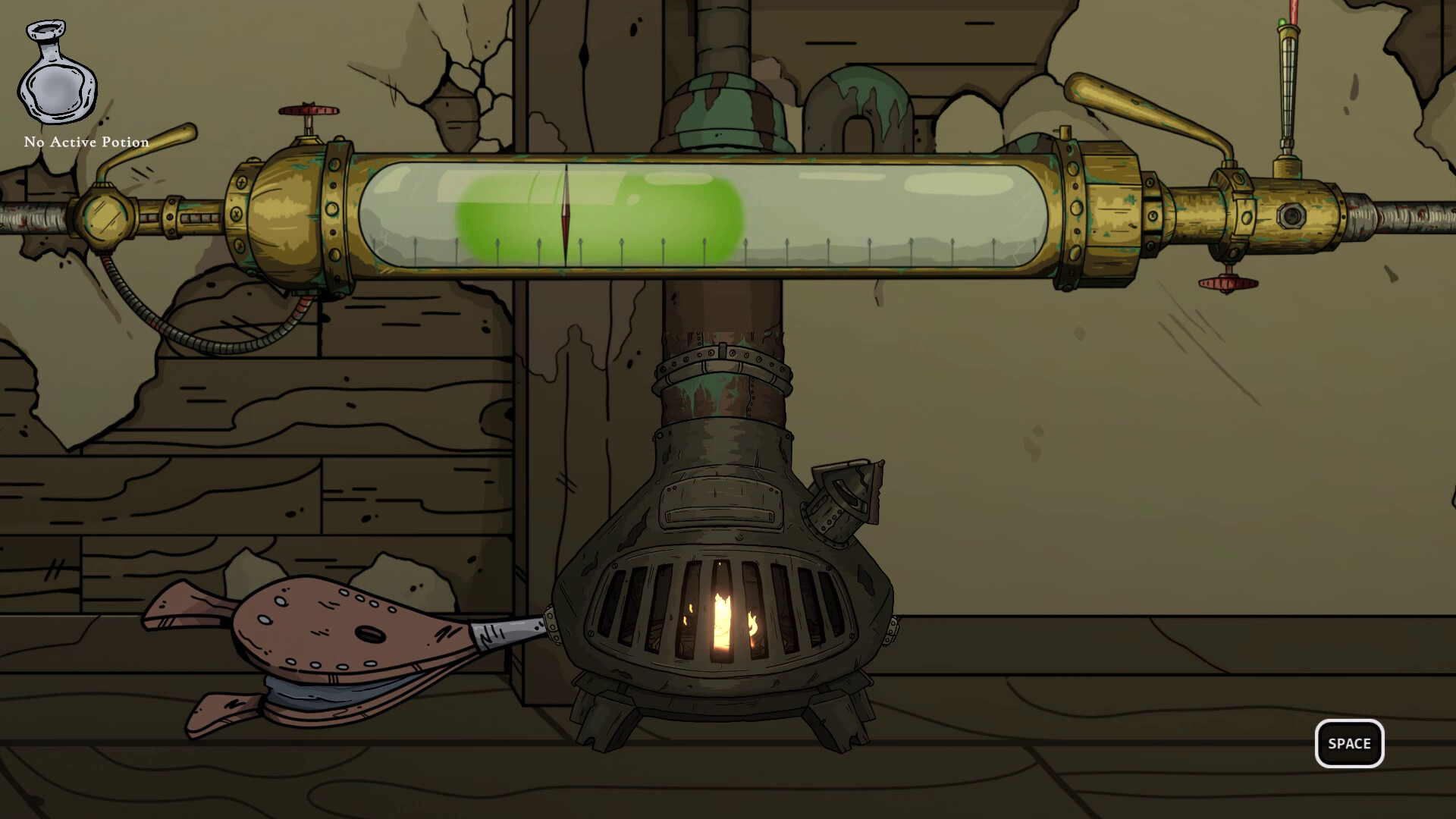 Apothecurse character and environment scene