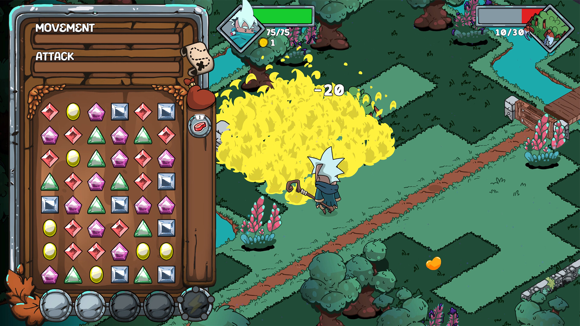 Match and Mastery board and spell interface